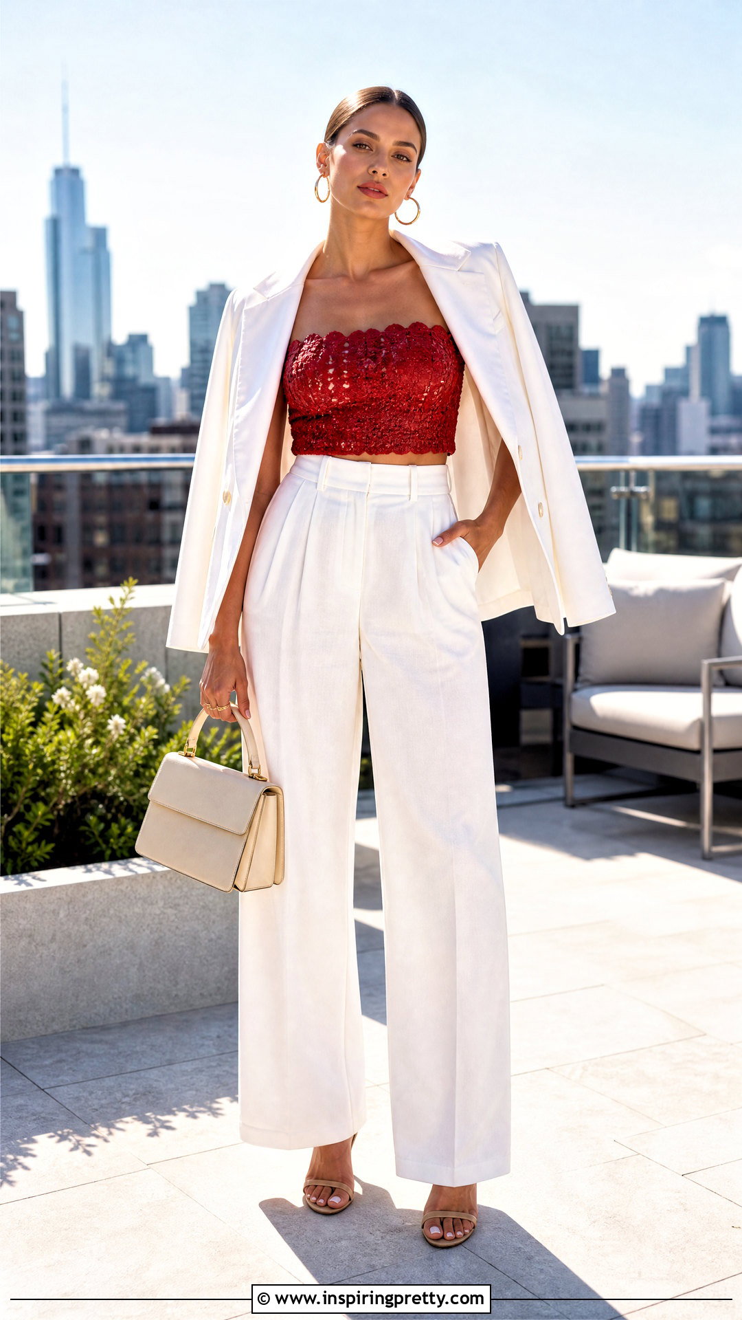 Love Galore Sequin Knit Top With White Tailored Trousers - 20 love galore sequin knit top outfit ideas