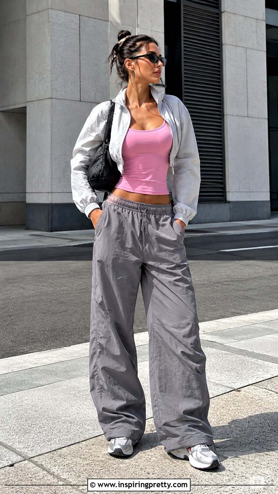 Love Pink Tank Top With Parachute Pants - 25 Love Pink Tank Top outfit ideas