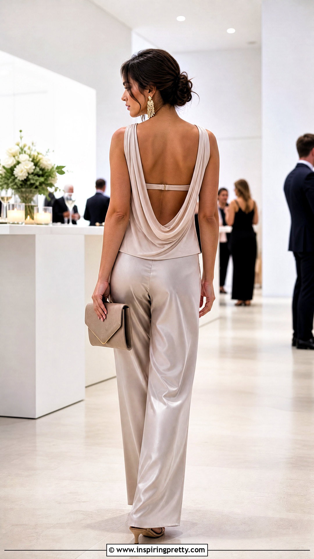 Low Back Bra With Open Back Tank And Satin Pants - 25 best bra for tank tops outfit ideas