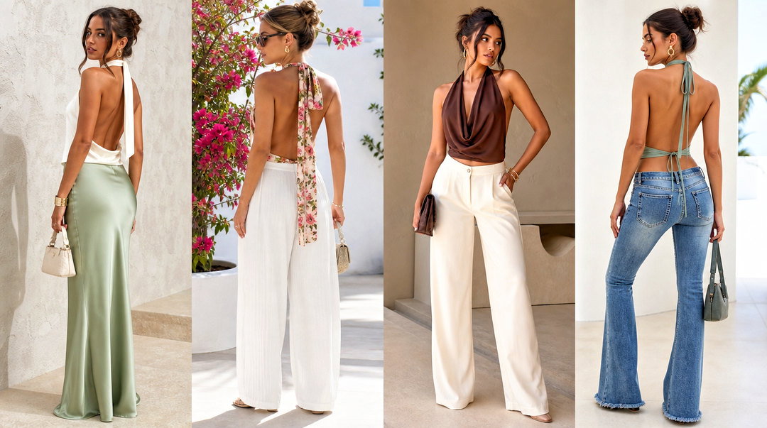 20 Low Cut Backless Halter Top Outfit Ideas for Summer