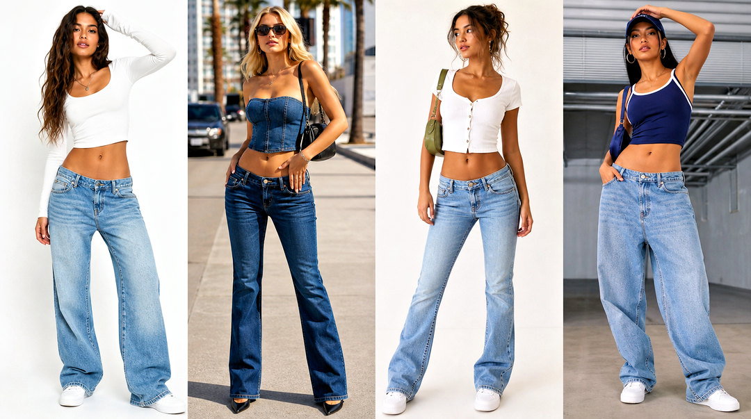 20 Low Rise Jeans Crop Tops Looks for a Y2K-Inspired Style