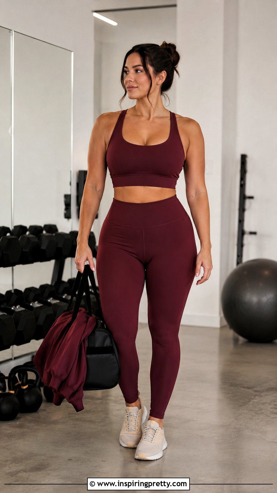 Lululemon Longline Sports Bra With High Rise Leggings - 25 lululemon gym top outfit ideas
