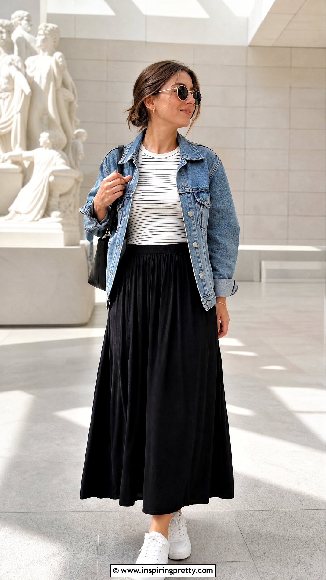 Lululemon Striped Top With Black Maxi Skirt - 20 lululemon striped top outfit ideas