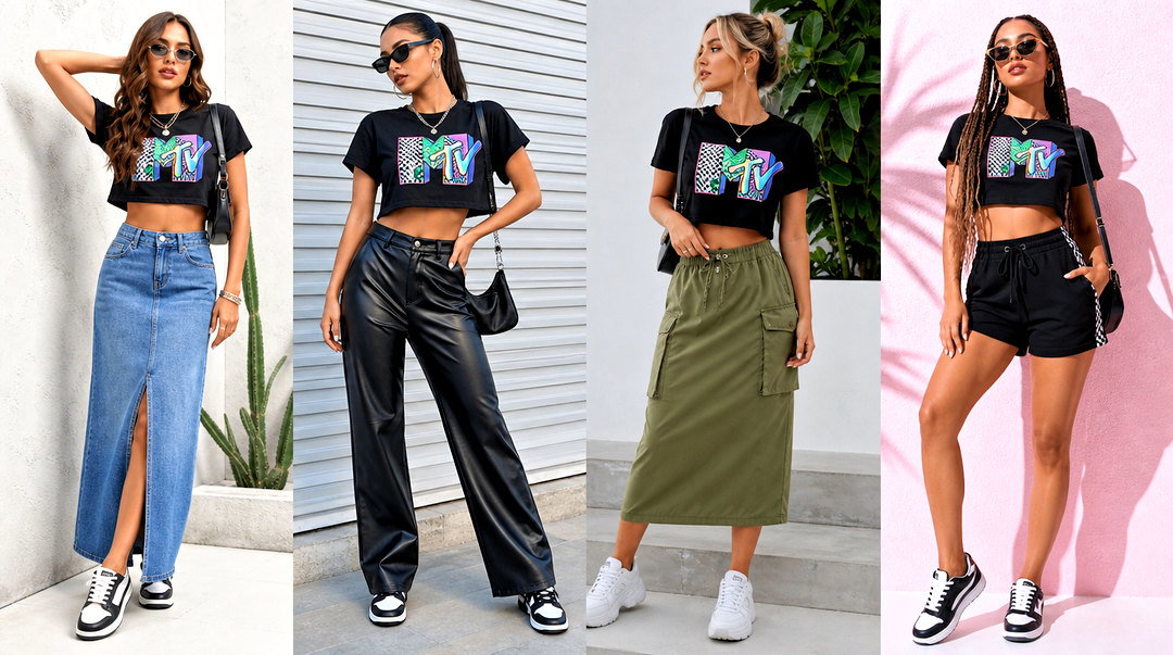 20 MTV Crop Top Outfit Ideas for Bold Retro Streetwear Looks