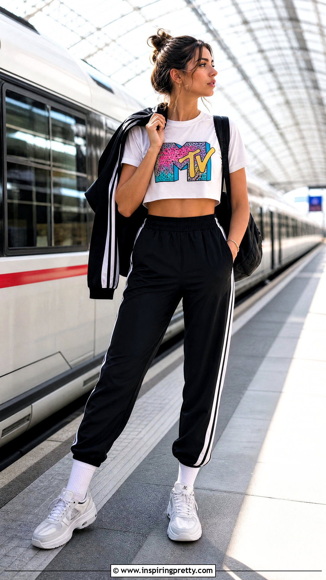 MTV Crop Top With Track Pants - 20 mtv crop top outfit ideas