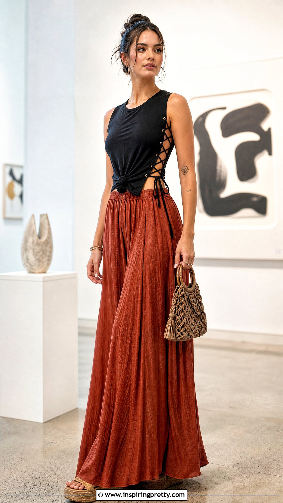 Macrame Corset Top With Maxi Pants - 20 macrame top diy shirts
