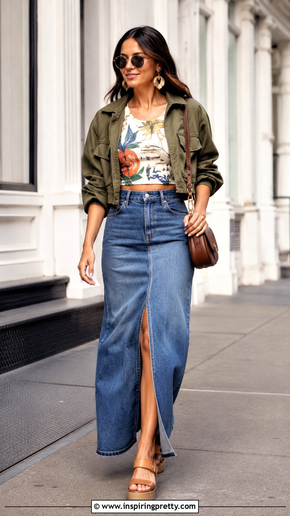 Mara Hoffman Crop Top With Denim Maxi Skirt - 20 mara hoffman crop top outfit ideas