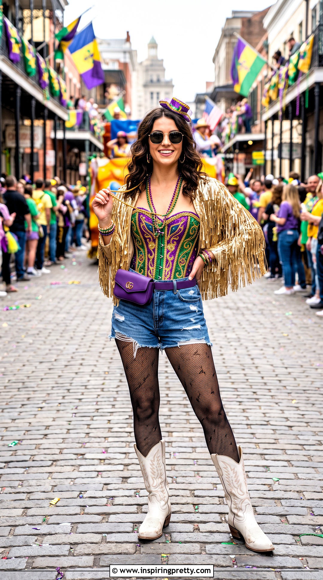 Mardi Gras Corset Top With Denim Shorts And Boots - 25 Mardi Gras Corset Tops