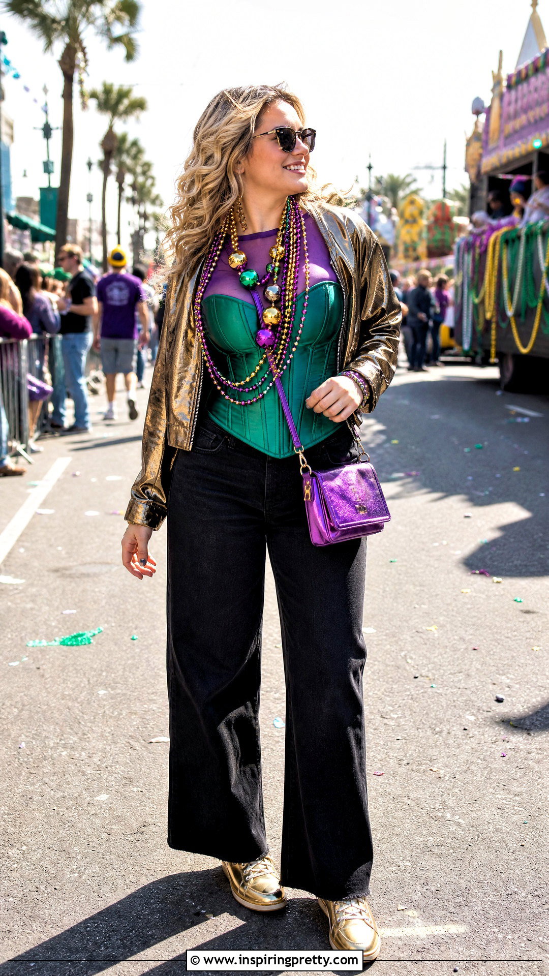 Mardi Gras Corset Top With Layered Mesh Shirt - 25 Mardi Gras Corset Tops