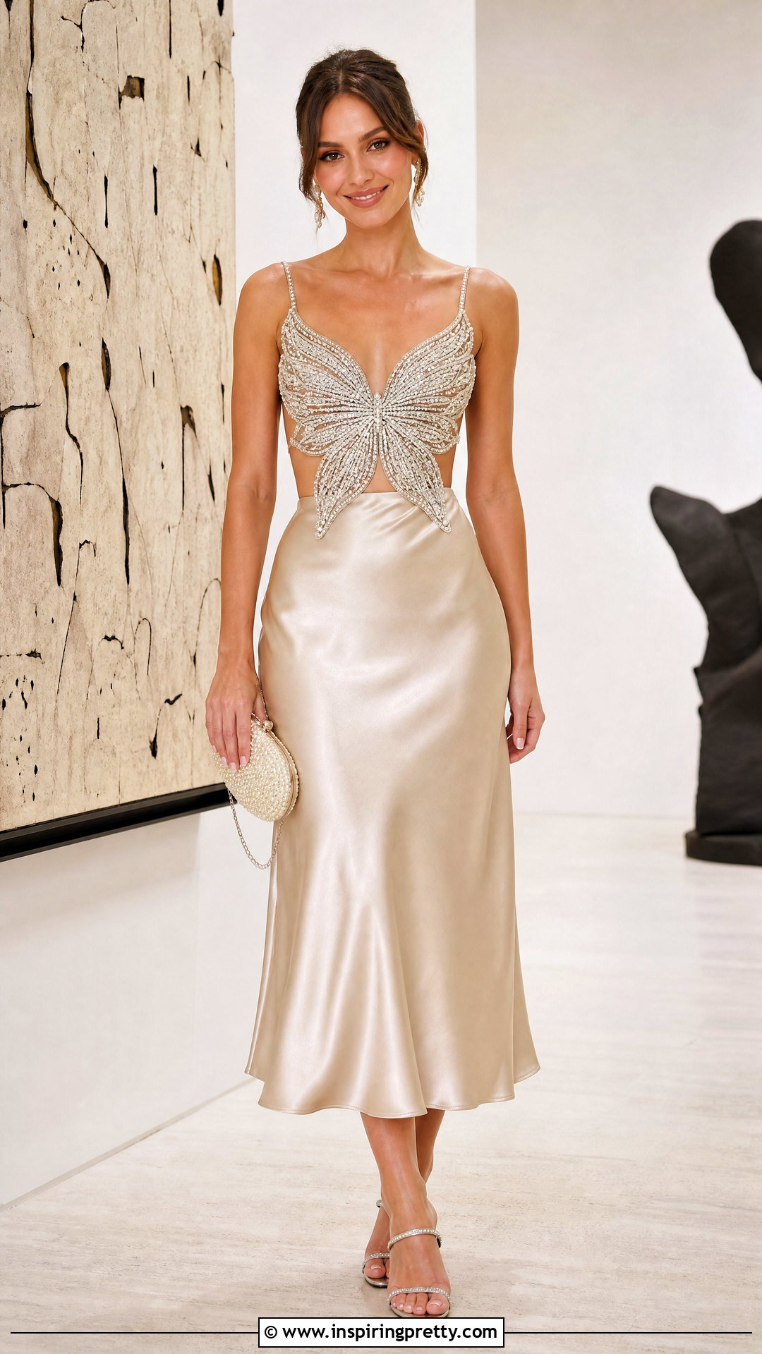 Mariah Butterfly Top With Satin Midi Skirt - 25 Mariah Butterfly Top outfit ideas