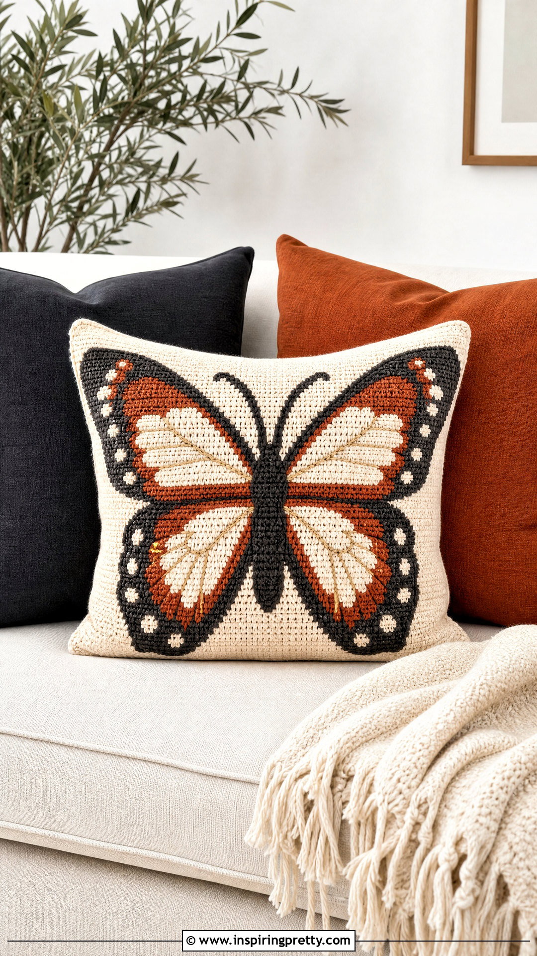Mariposa Crochet Butterfly Pillow - 50 top mariposa crochet ideas