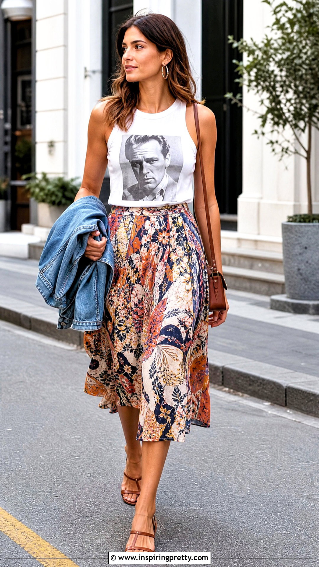 Marlon Brando Tank Top With Printed Midi Skirt - 25 Marlon Brando Tank Top outfit ideas