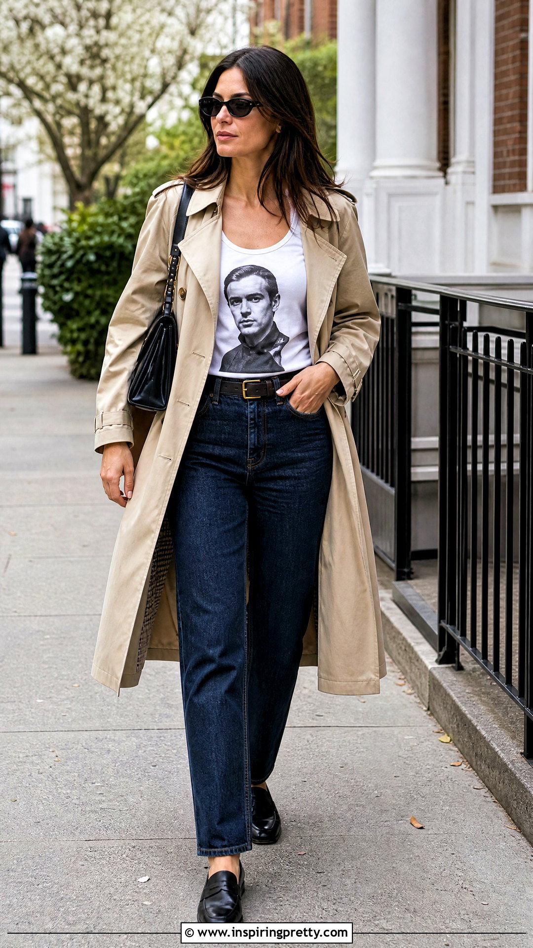 Marlon Brando Tank Top With Trench Coat And Dark Jeans - 25 Marlon Brando Tank Top outfit ideas
