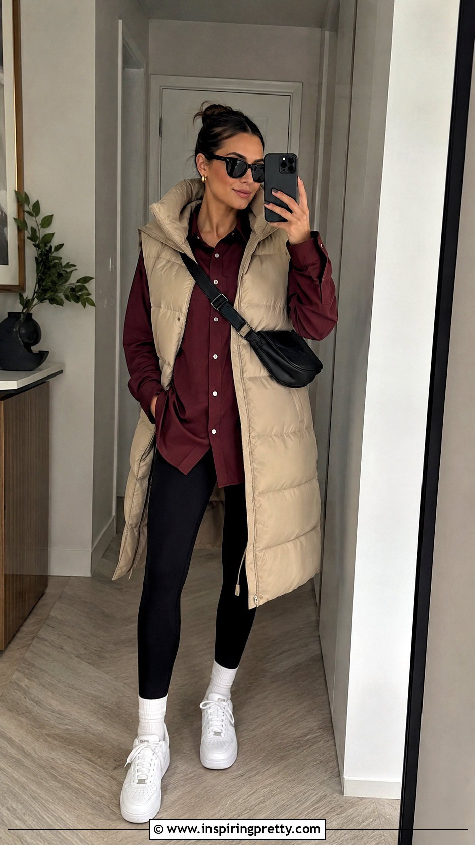 Maroon Top With Black Leggings - 20 maroon top outfit ideas