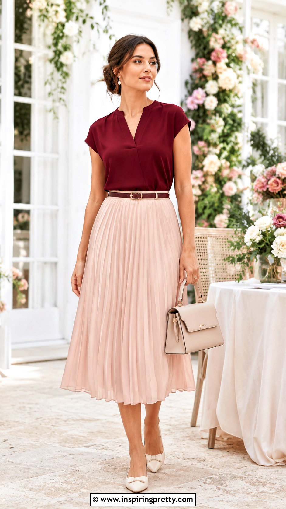 Maroon Top With Pink Skirt - 20 maroon top outfit ideas