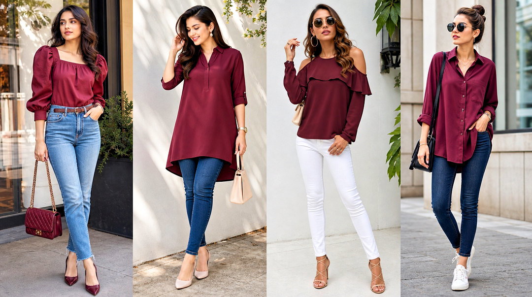 50 Maroon Top and Jeans Outfit Ideas for Chic Fall Style