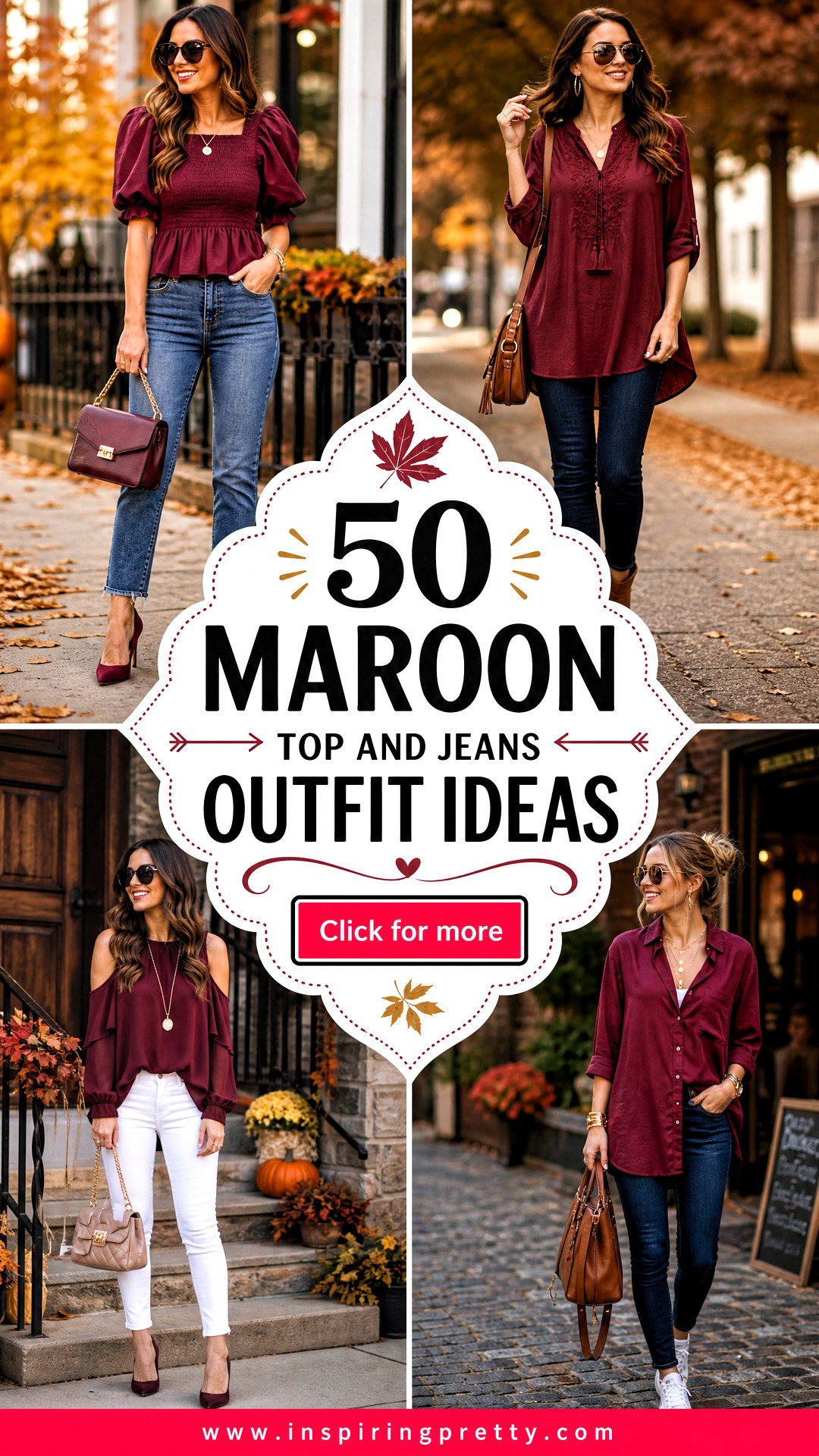 50 Maroon Top and Jeans Outfit Ideas for Chic Fall Style - 50 Maroon Top and Jeans Outfit Ideas for Chic Fall Style