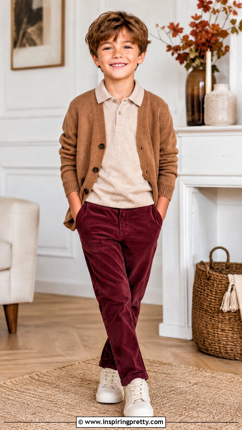 Maroon Trousers And Beige Top Outfit - 50 trouser and top for kids