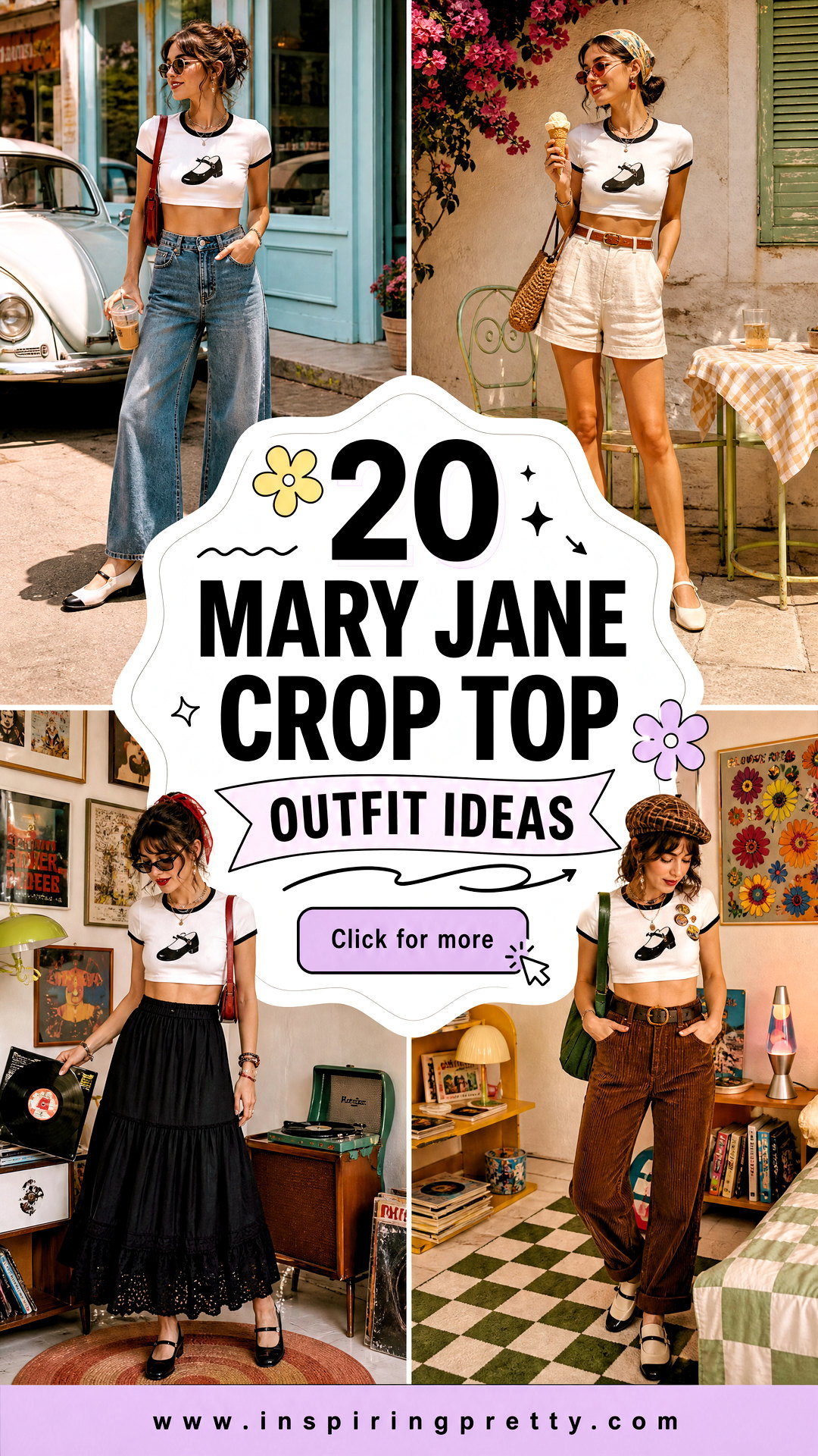 20 Mary Jane Crop Top Outfit Ideas for Playful Retro Style - 20 Mary Jane Crop Top Outfit Ideas for Playful Retro Style