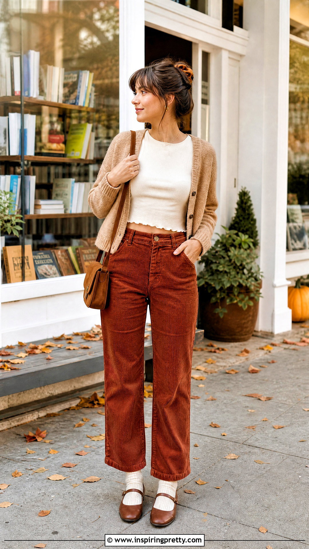 Mary Jane Crop Top With Corduroy Pants - 20 Mary Jane Crop Top outfit ideas