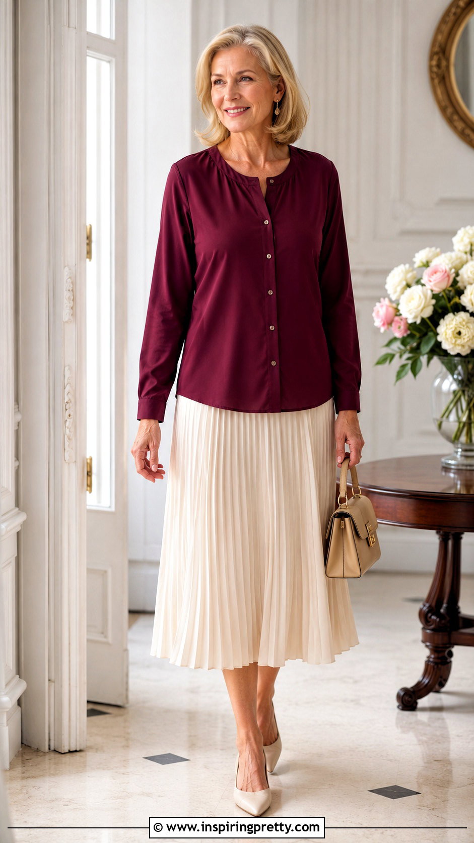 Mastectomy Blouse With Midi Skirt - 20 Mastectomy Tops outfit ideas
