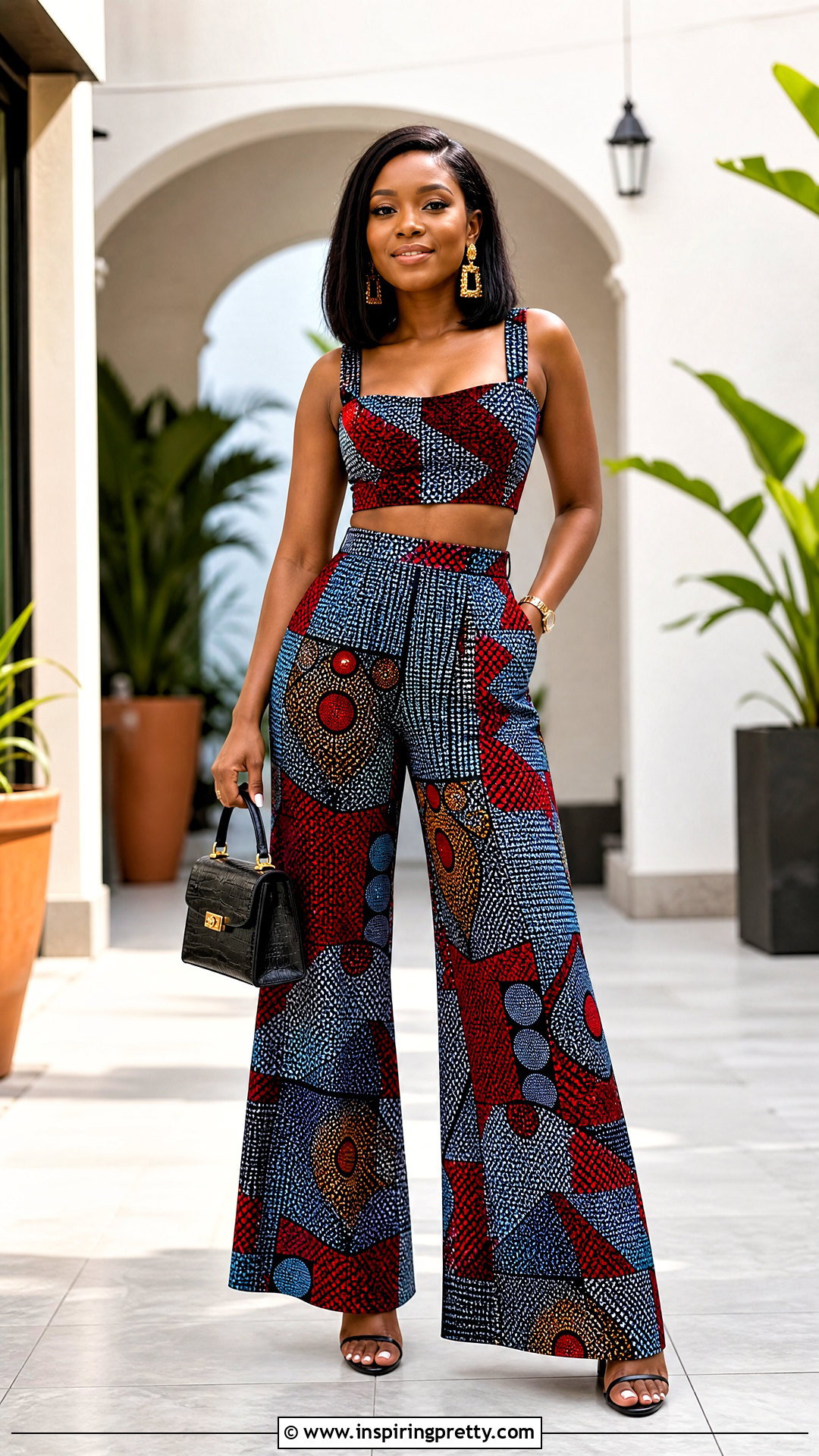 Matching Ankara Crop Top And Palazzo Pants - 50 ankara crop top and palazzo pants