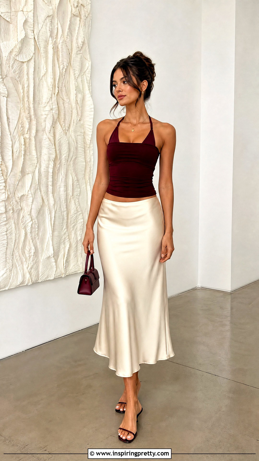Matching Bralette Under Tube Top With Midi Skirt - 25 bralette under tube top outfit ideas