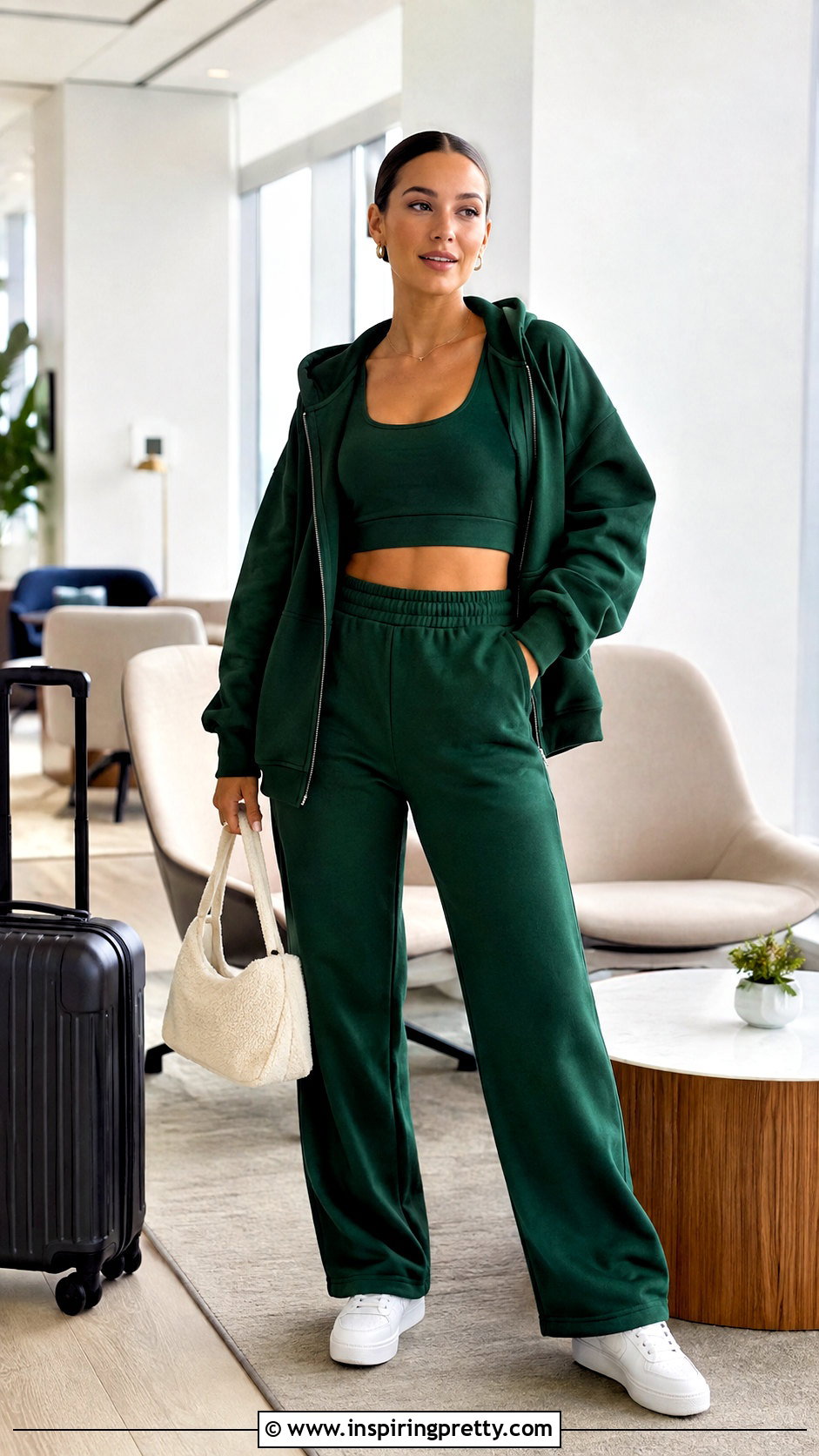 Matching Crop Top And Zip Up Hoodie With Sweatpants - 25 crop top and zip up hoodie outfit ideas