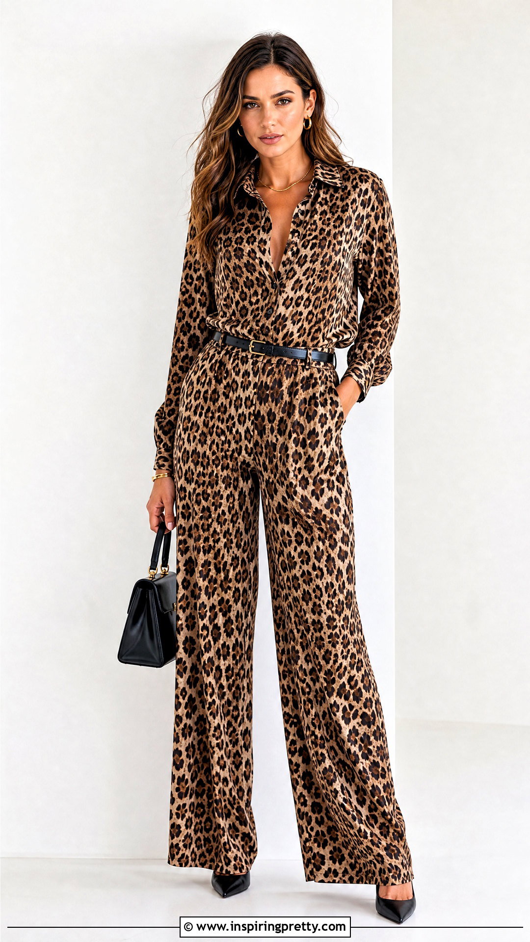 Matching Leopard Print Top And Trousers Set - 20 Leopard Print Top And Trousers
