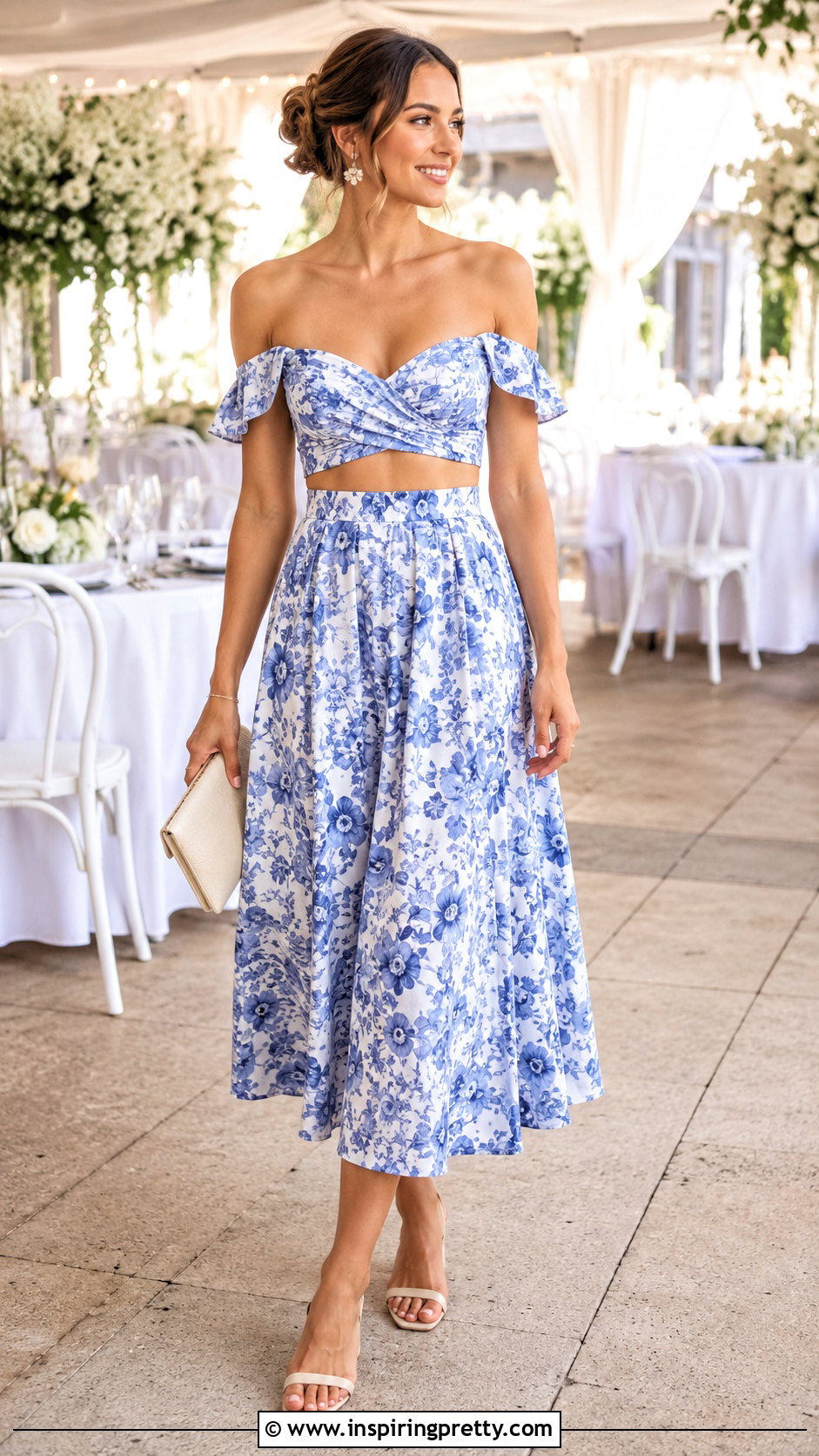Matching Off Shoulder Crop Top And Skirt Set - 20 off-shoulder crop top styles