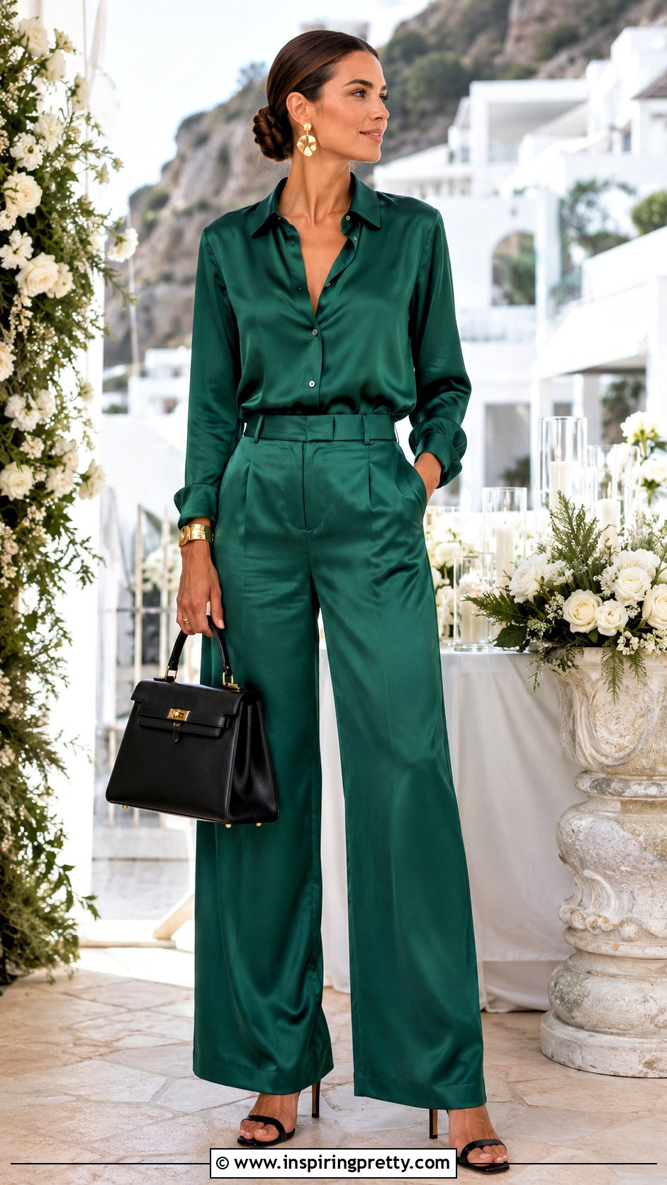 Matching Silk Top And Pants Set - 50 silk top outfit ideas