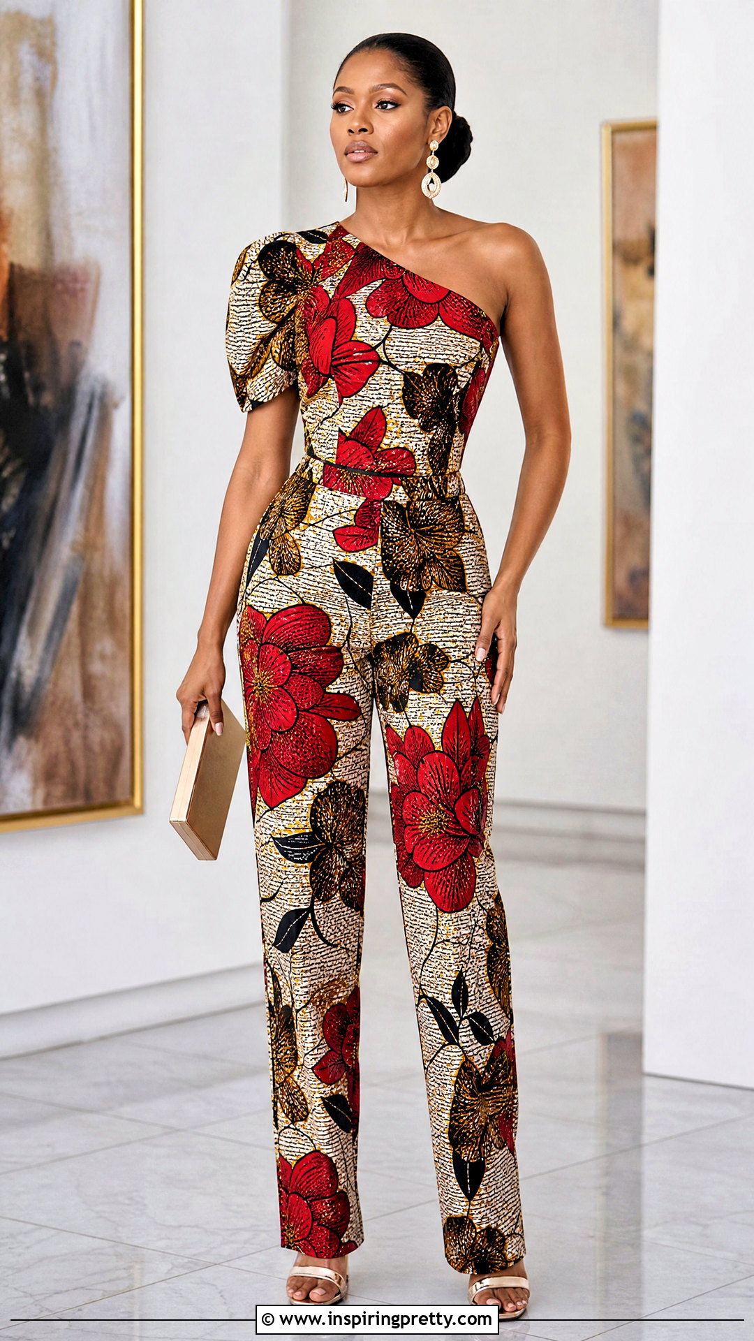 Material Trouser And One Shoulder Top - 50 material trouser and top for ladies