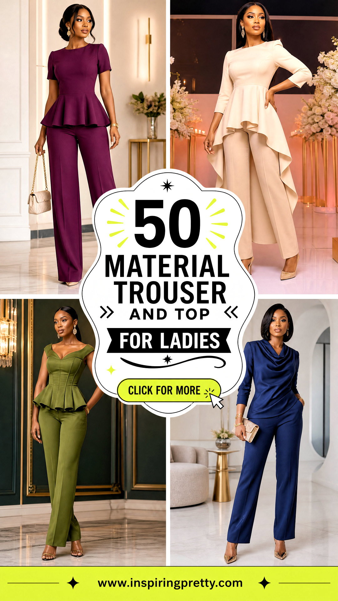 50 Material Trouser and Top for Ladies Chic Tailored Looks - 50 Material Trouser and Top for Ladies: Chic Tailored Looks