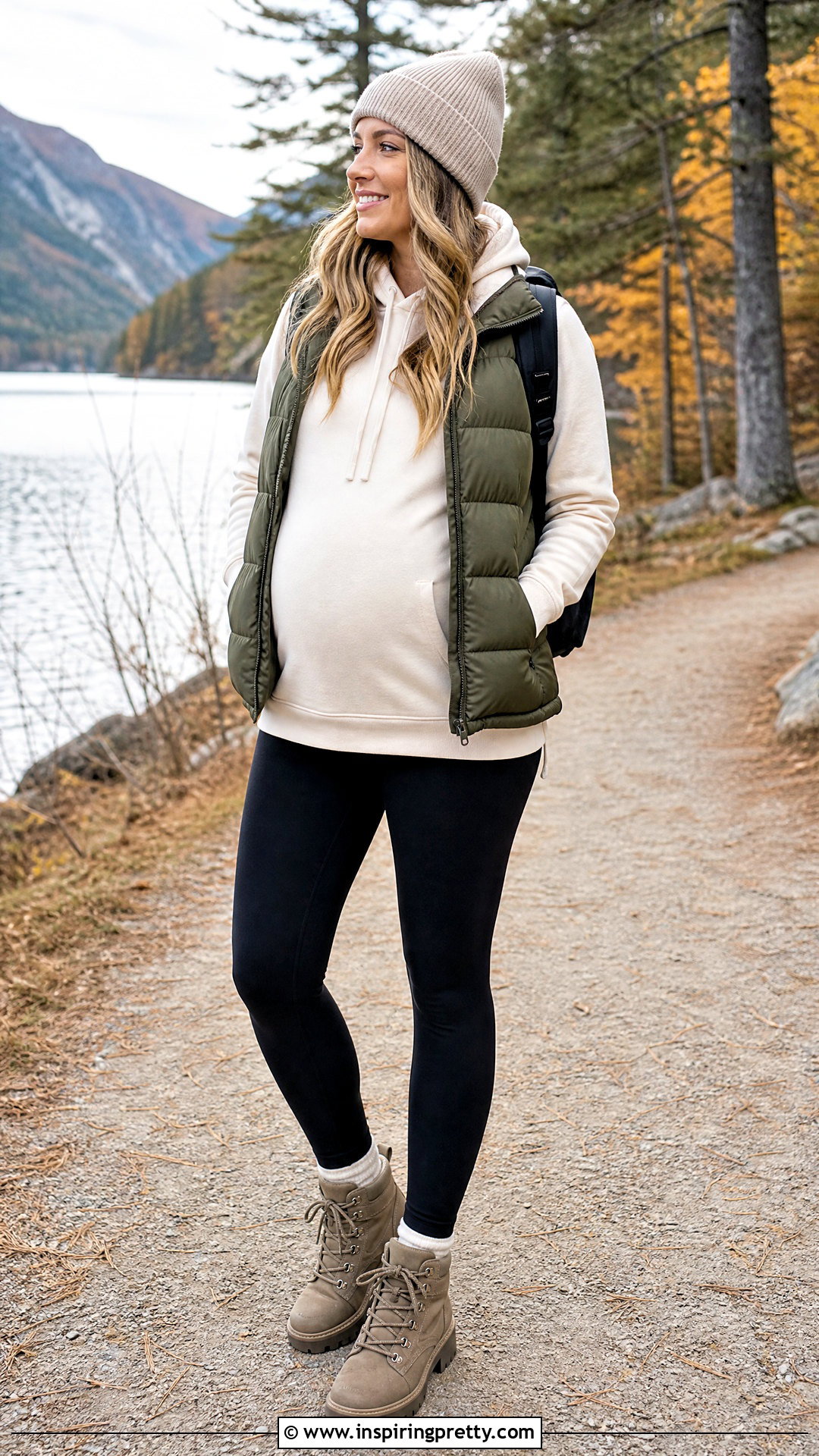 Maternity Hoodie With Leggings And Puffer Vest - 20 maternity tops with leggings