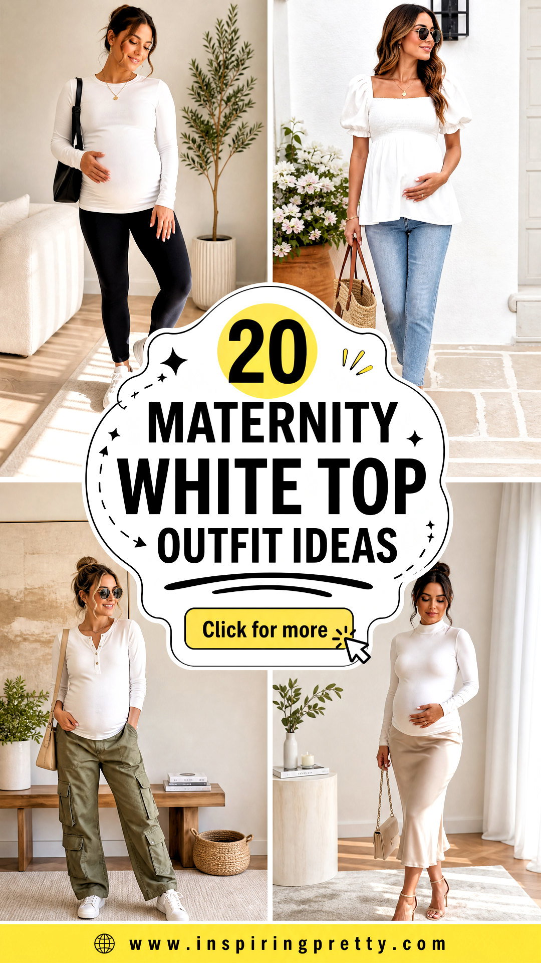 20 Maternity White Top Outfit Ideas for Fresh Chic Looks - 20 Maternity White Top Outfit Ideas for Fresh, Chic Looks