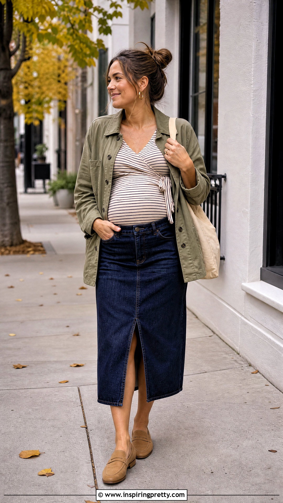 Maternity Wrap Top With Denim Skirt - 25 Maternity Wrap Top outfit ideas