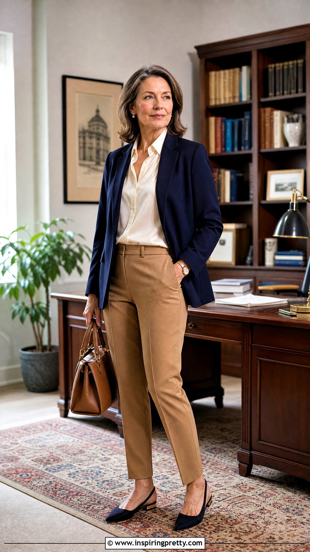Mature Academia Silk Blouse and Tailored Trousers Outfit - 50 top academia ideas