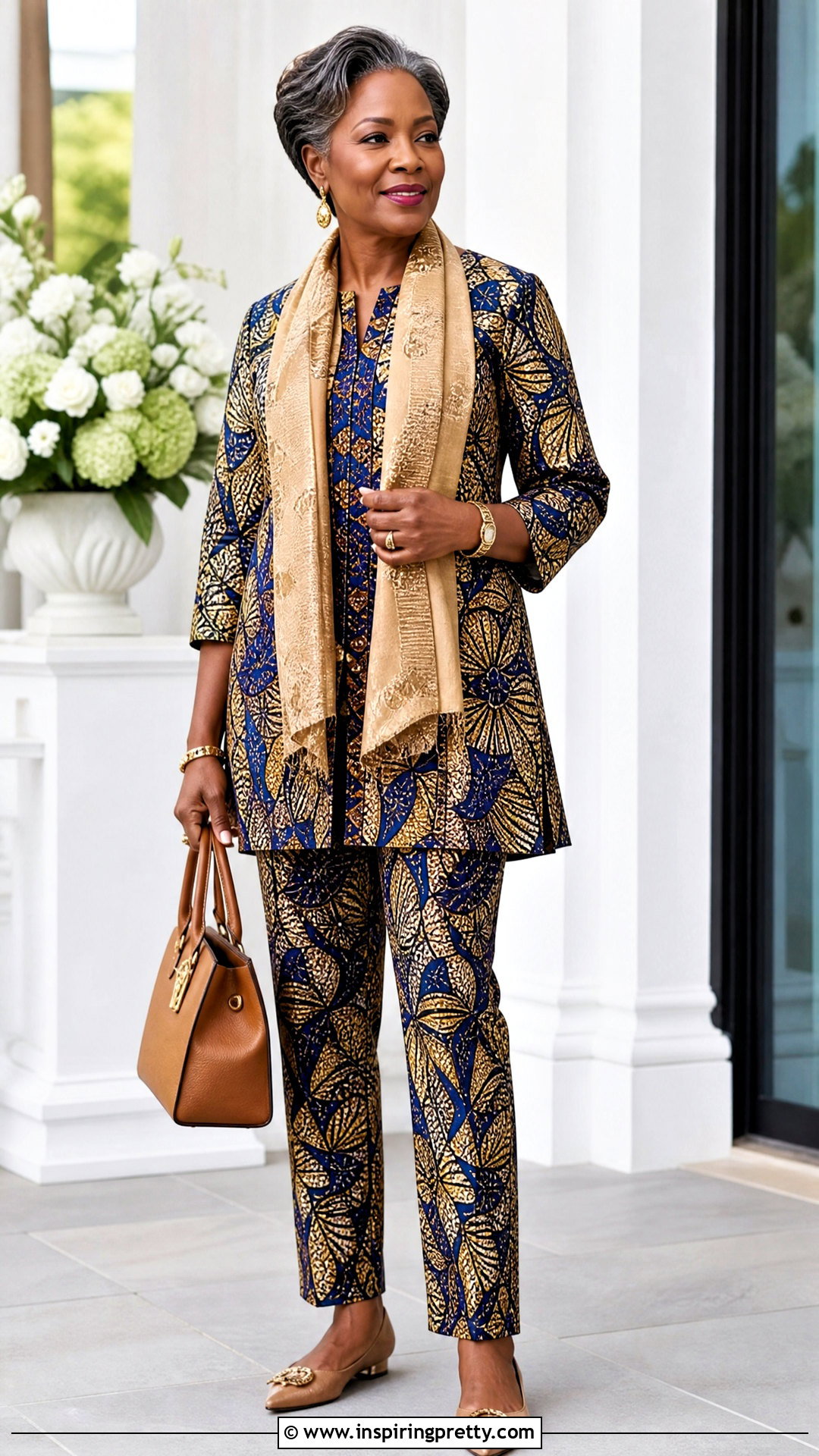 Mature Women Ankara Tunic And Trouser Set - 50 Ankara Two Pieces Trouser And Tops