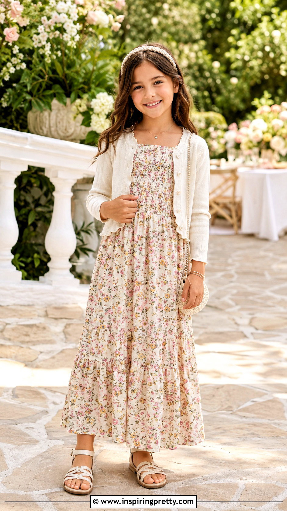 Maxi Kids Tube Top Dress With Cropped Cardigan - 25 Kids Tube Top Dresses