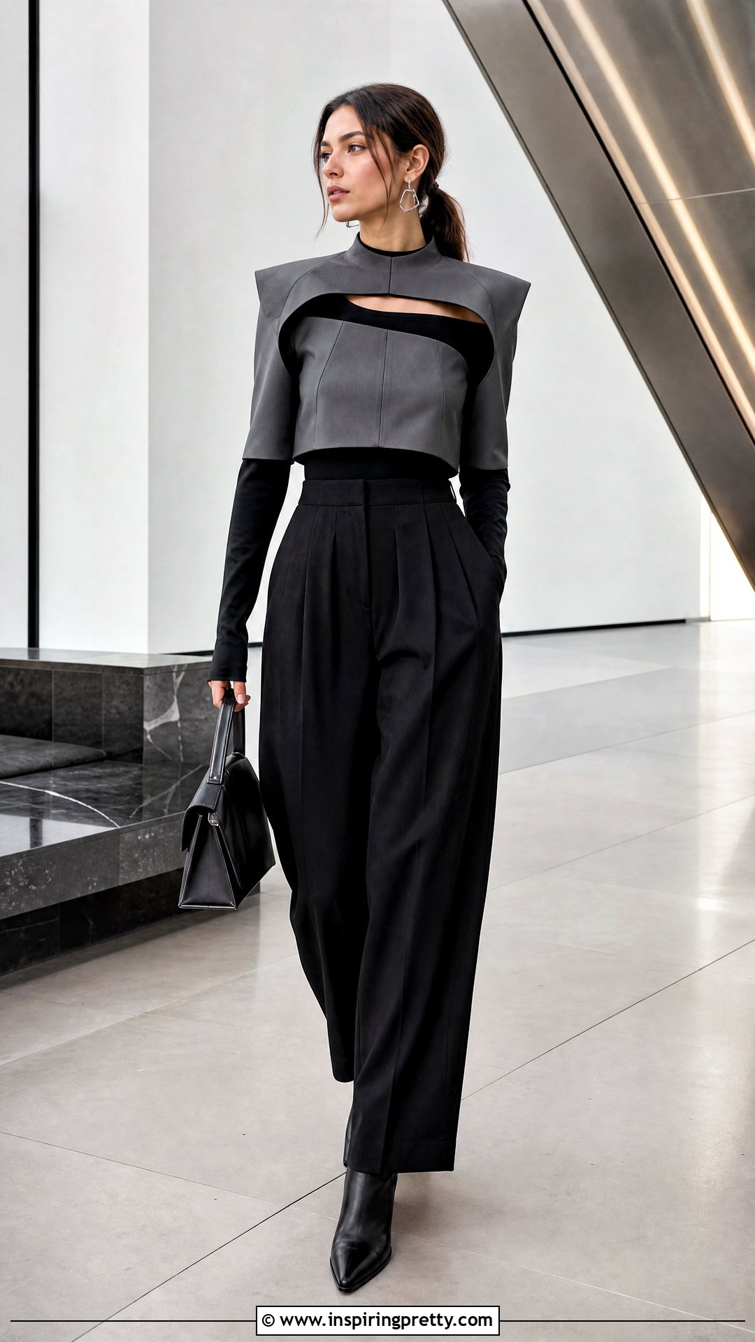 Mecha Crop Top With Tailored Trousers - 20 Mecha Crop Top outfit ideas
