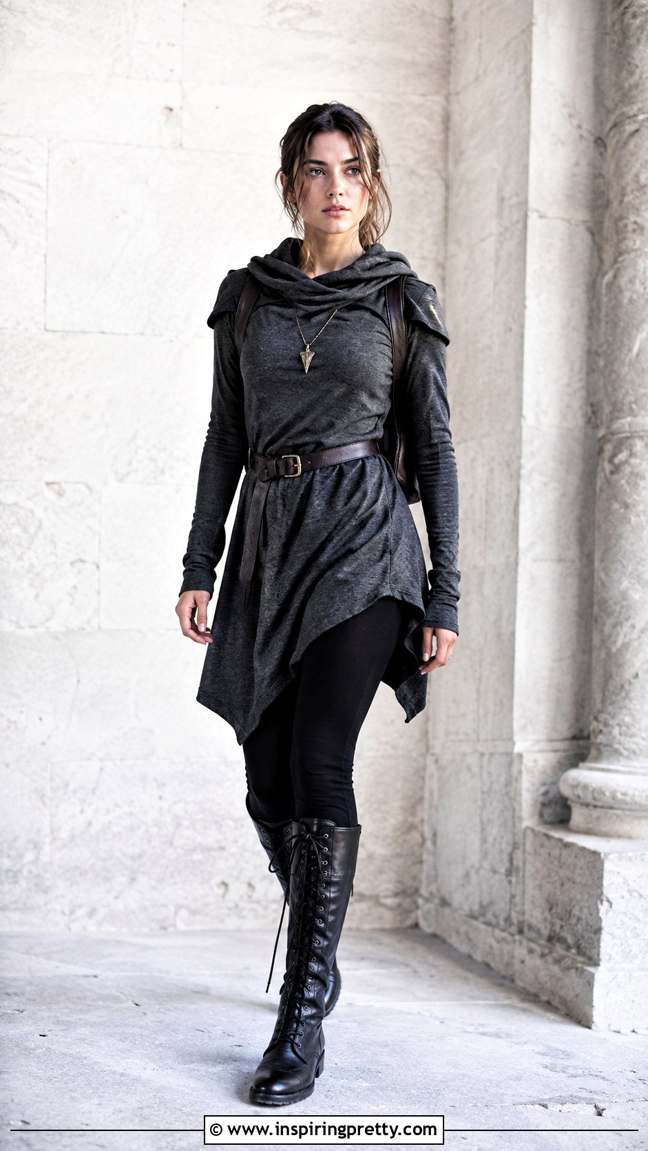 Medieval Asymmetrical Top With Leggings - 25 Medieval Style Tops outfit ideas
