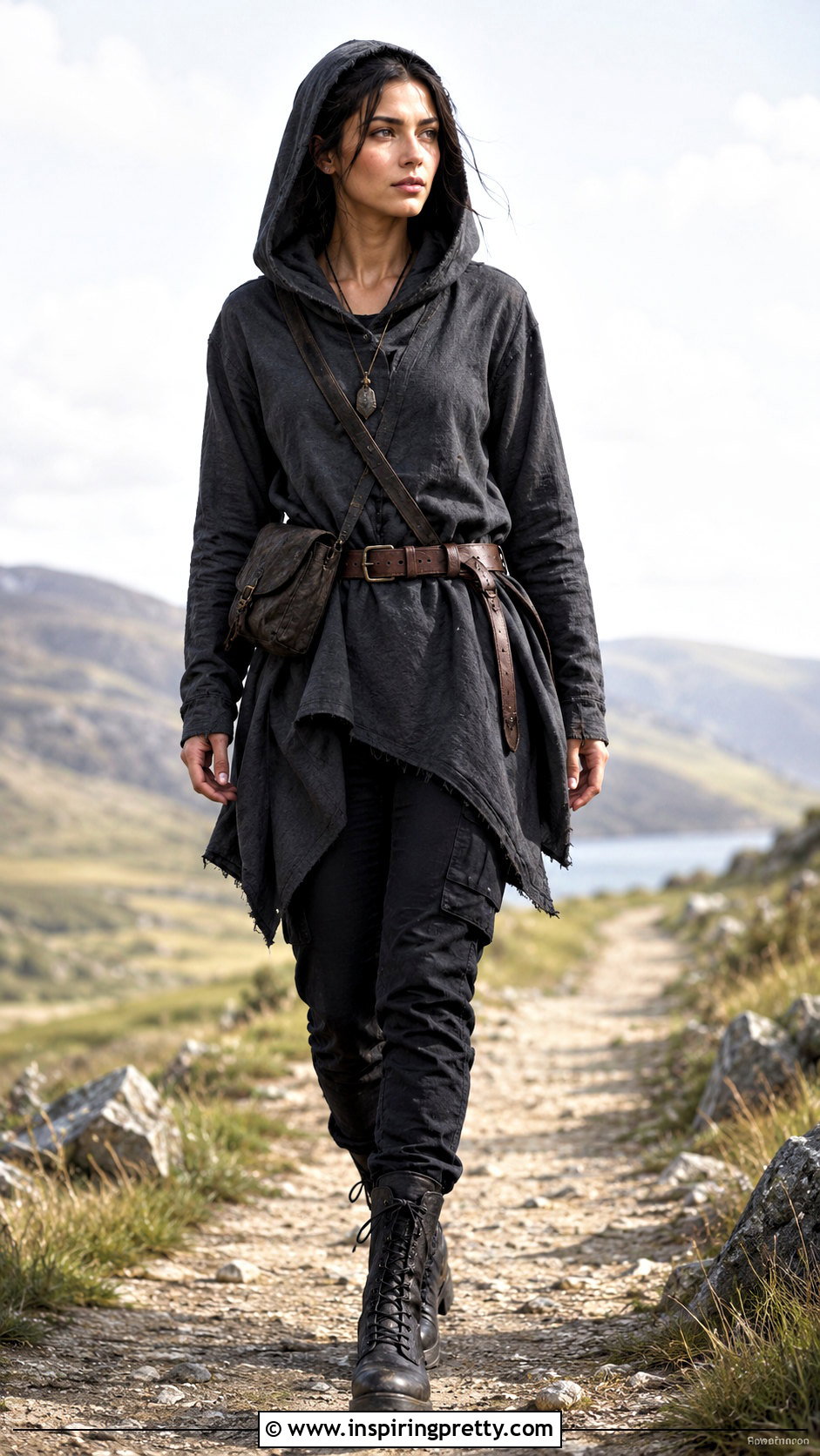 Medieval Hooded Top With Cargo Pants - 25 Medieval Style Tops outfit ideas