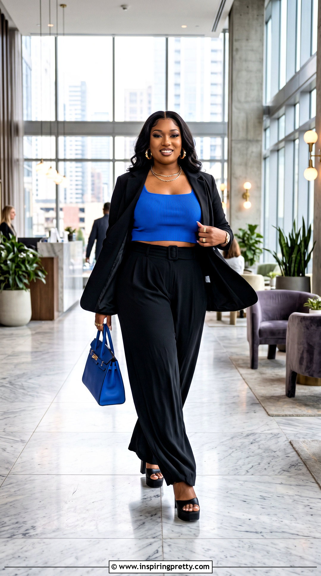 Megan Thee Stallion Crop Top And High Waisted Trousers Outfit - 25 megan thee stallion crop top outfit ideas