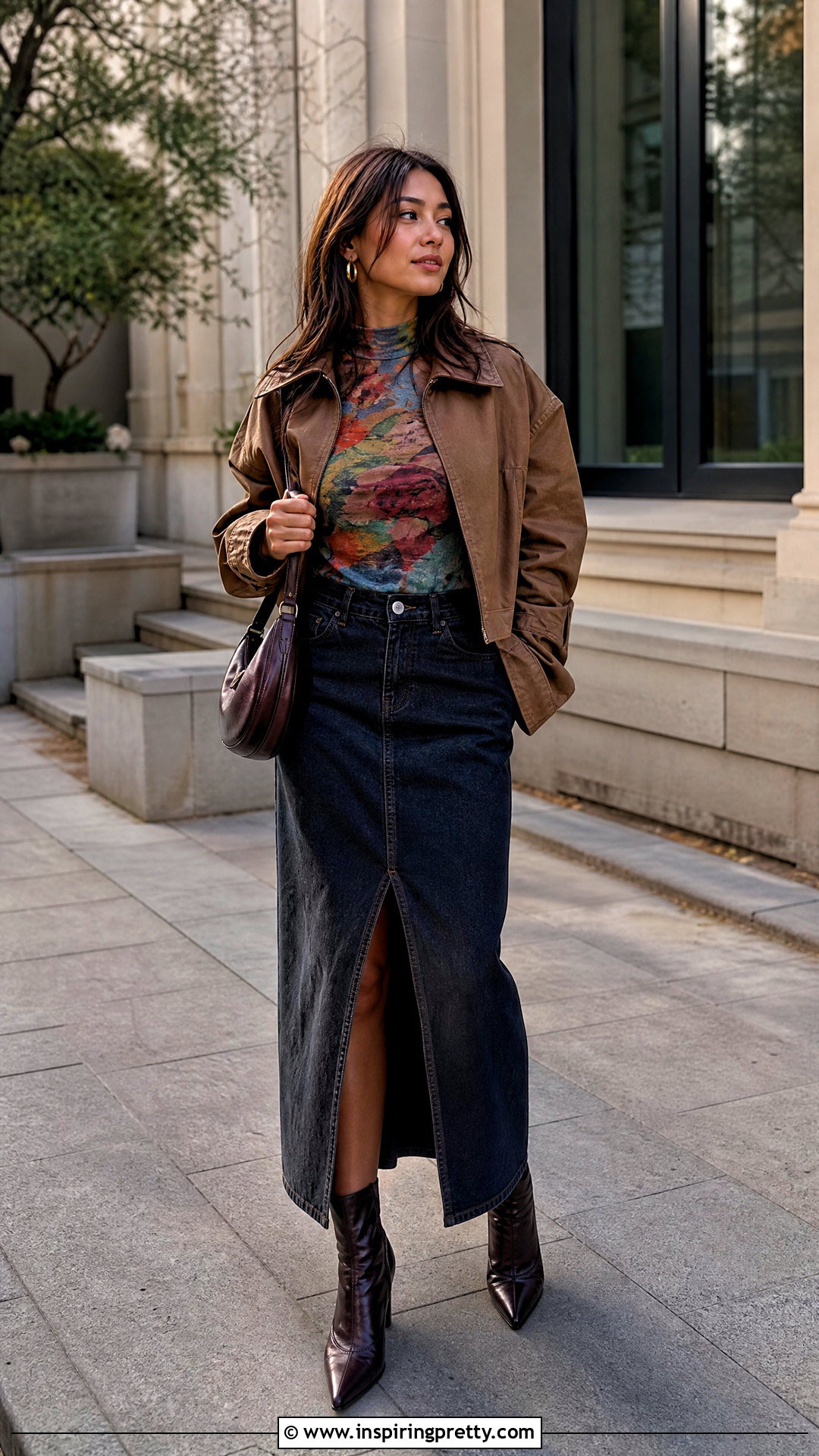 Meji Meji Top With Maxi Denim Skirt - 25 meji meji top outfit ideas
