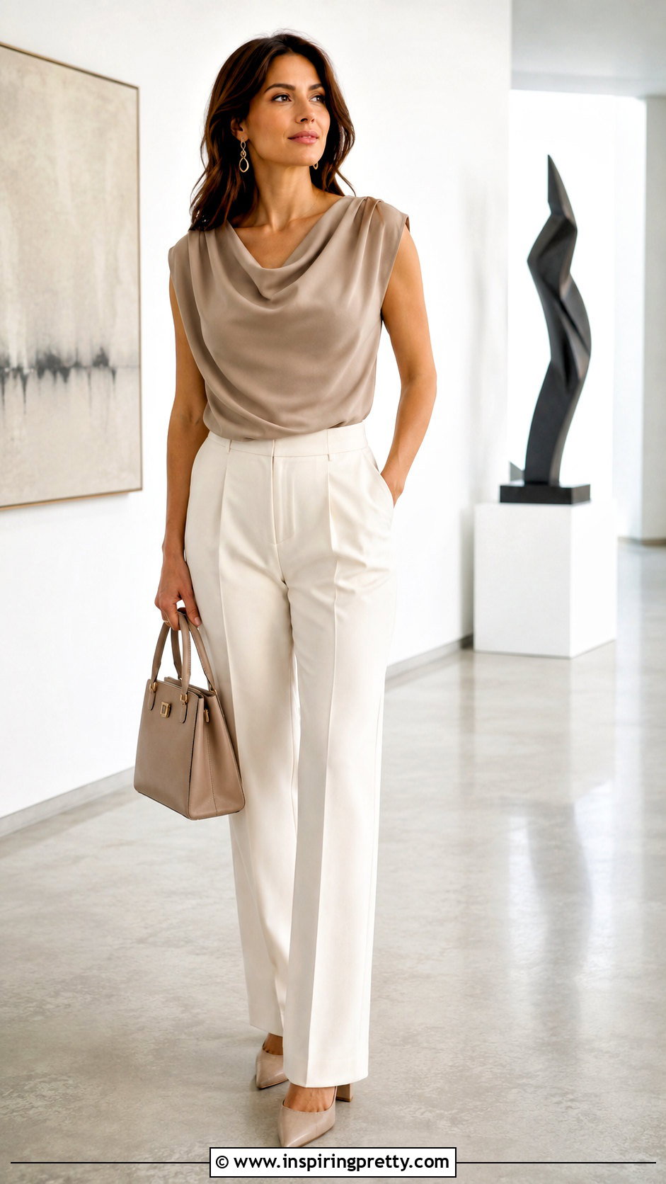 Melanie Lyne Draped Top With Pleated Pants - 20 melanie lyne tops outfit ideas