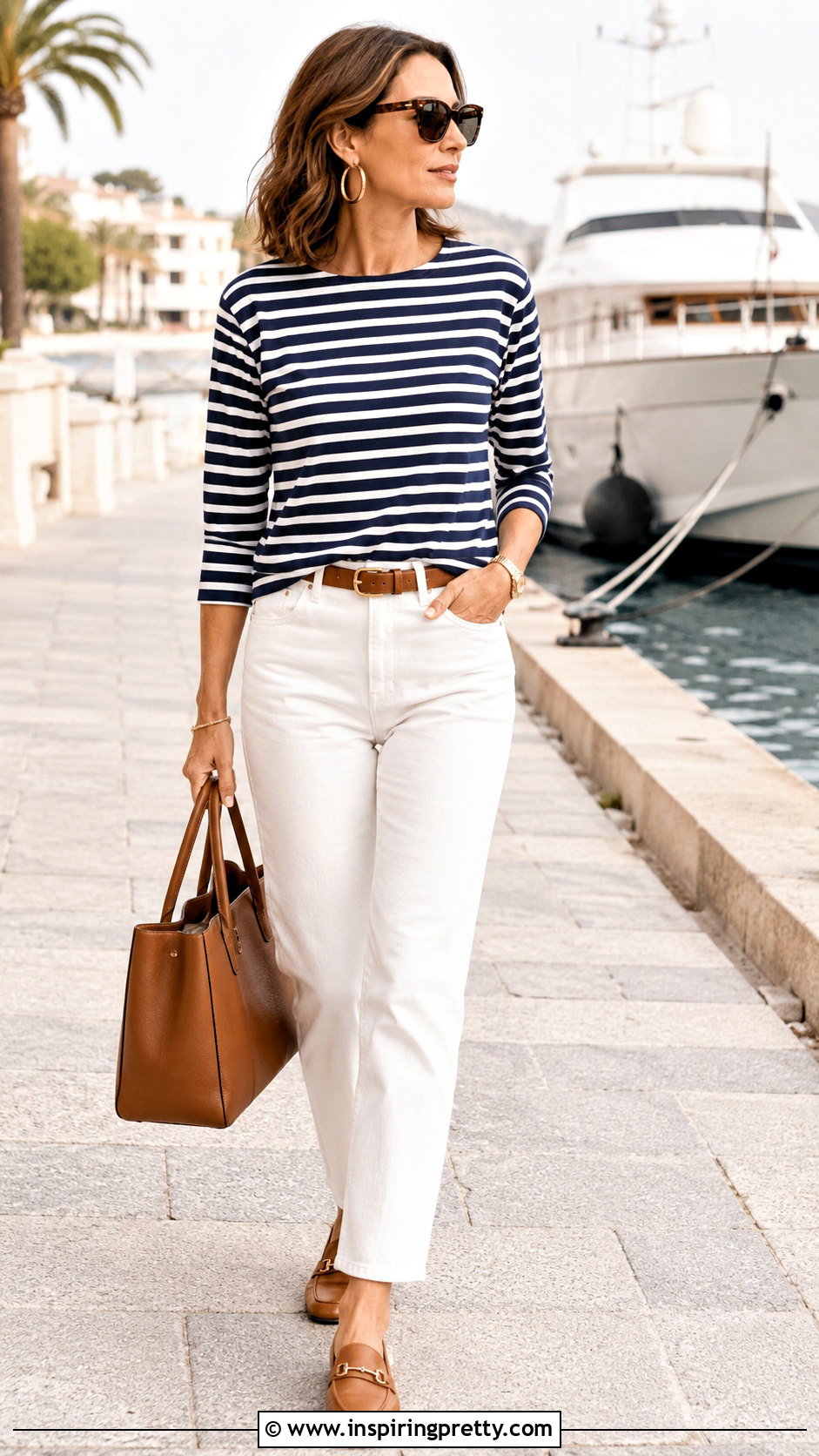 Melanie Lyne Striped Top With White Jeans - 20 melanie lyne tops outfit ideas