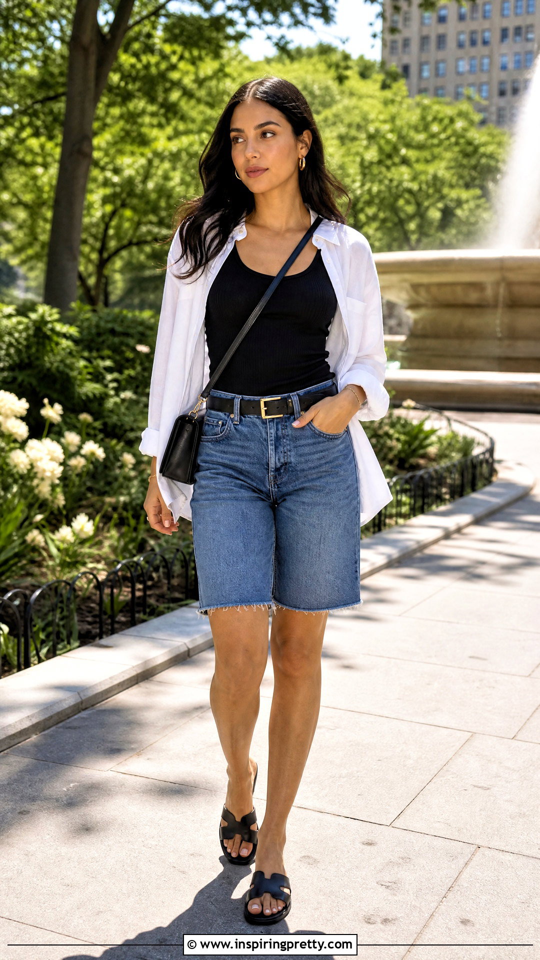 Melissa Barrera Black Tank Top With Denim Shorts - 20 melissa barrera tank top outfit ideas