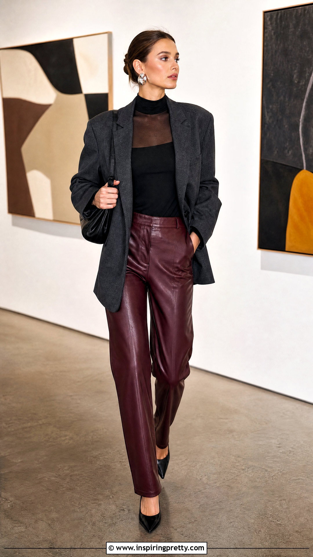 Melissa Top With Faux Leather Pants - 20 melissa top outfit ideas