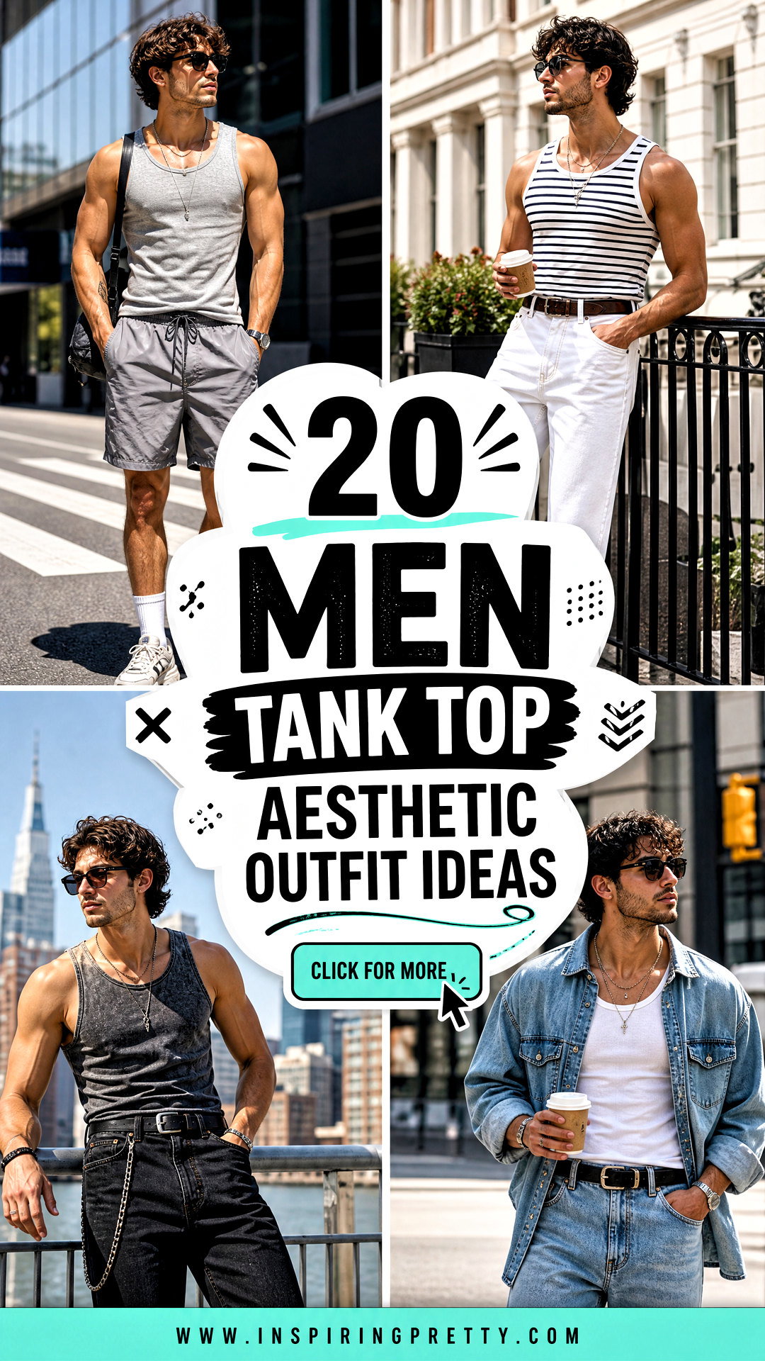 20 Men Tank Top Aesthetic Outfit Ideas for Cool Street Style - 20 Men Tank Top Aesthetic Outfit Ideas for Cool Street Style