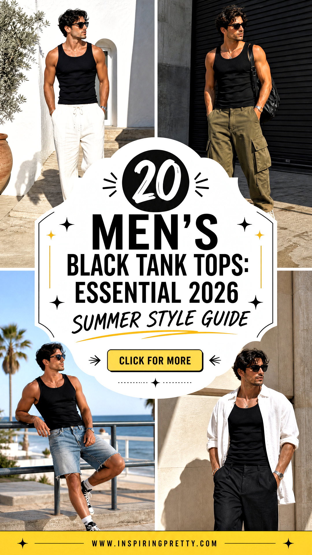 20 Mens Black Tank Tops Essential 2026 Summer Style Guide - 20 Men’s Black Tank Tops: Essential 2026 Summer Style Guide